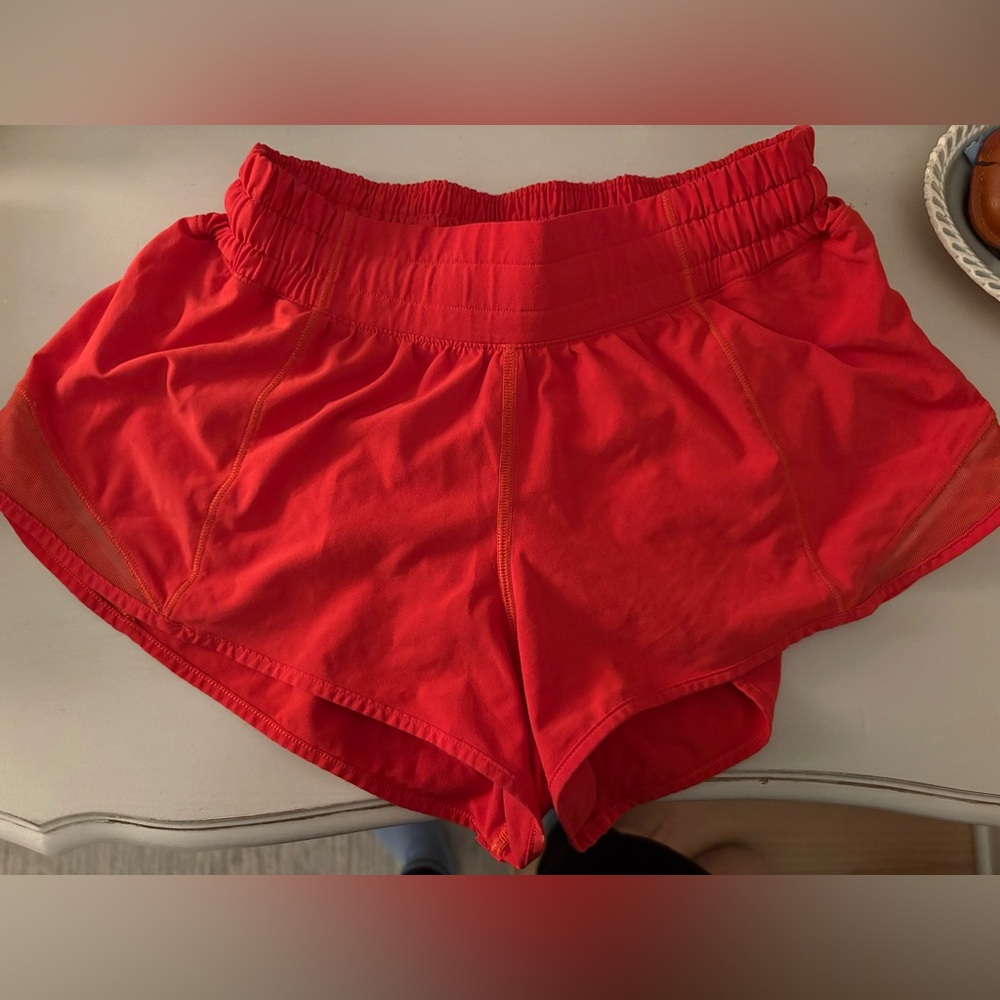 lululemon athletica Vibrant Red Athletic Shorts